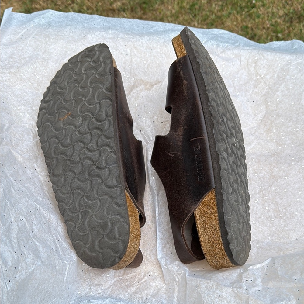 Birkenstock size 42 Milano Brown Leather Sandal with Back Strap - Picture 7 of 10